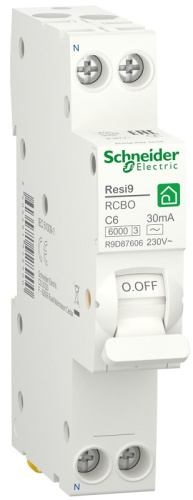 Автомат дифференциального тока АВДТ Schneider Electric Resi9 1п 6А 30мА 6кА C тип AC