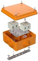 Коробка огнестойкая Промрукав 100x100x50мм под винт 4x10мм IP55 оранжевый картинка