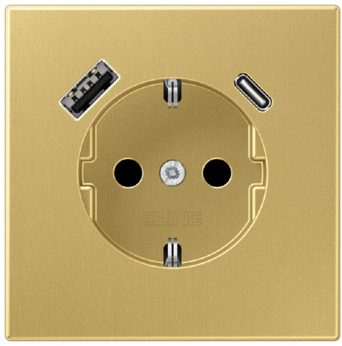 Розетка с заземлением +2хUSB тип A+C без рамки Jung LS990 metal 1-м. латунь, Jung, купить, цена, доставка, безопасность Розетка с заземлением +2хUSB тип A+C без рамки Jung LS990 metal 1-м. латунь Jung — купить по цене от 35 770 ₽ | ПрофБезопасность