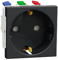 Розетка с заземлением без рамки Schneider Electric Unica Modular 1-м. шторки антрацит Schneider Electric — купить по цене от 386 ₽ | ПрофБезопасность