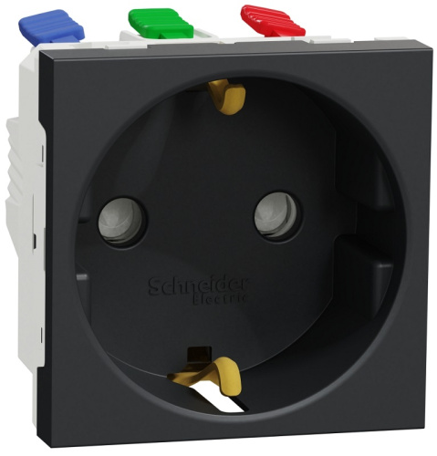 Розетка с заземлением без рамки Schneider Electric Unica Modular 1-м. шторки антрацит Schneider Electric — купить по цене от 386 ₽ | ПрофБезопасность
