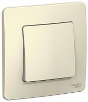 Переключатель с рамкой Systeme Electric Blanca 1-кл. проходной молочный