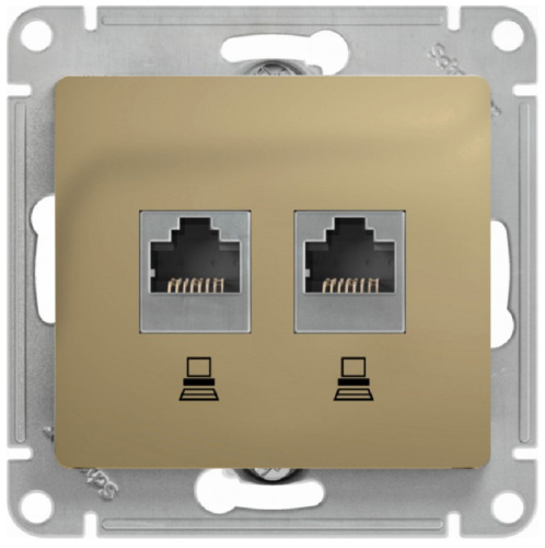 Розетка компьютерная без рамки Systeme Electric Glossa 2-м. RJ45+RJ45 5e титан Systeme Electric — купить по цене от 1&nbsp;923 ₽ | ПрофБезопасность