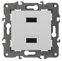 Розетка USB тип A+A без рамки Эра Elegance 2-м. 2100мА белый