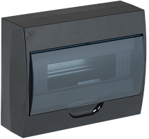 Бокс IEK Krepta 3 ЩРН-П-12 200x255x97 IP41 прозрачная дверь, черный корпус
