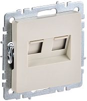 Розетка компьютерная без рамки IEK Brite BR-KT20-O-1-K10 2-м. RJ11+RJ45.5e бежевый