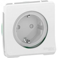 Розетка с заземлением без рамки Schneider Electric Mureva Styl 1-м. шторки IP55 белый