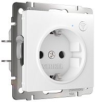 Розетка с заземлением по Wi-Fi без рамки Werkel 1-м. белый глянцевый