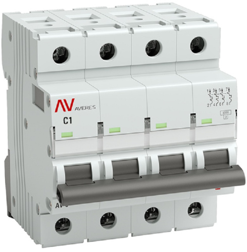 Выключатель автоматический EKF Averes AV-6 4п 1А C 6кА