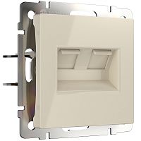 Розетка компьютерная без рамки Werkel 2-м. RJ45+RJ45 5e слоновая кость глянцевый