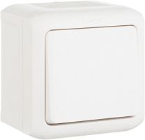 Выключатель накладной Legrand Quteo 1-кл. IP44 белый