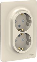 Розетка с заземлением Schneider Electric Unica New 1-м. 2 мод. шторки бежевый