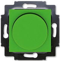 Светорегулятор поворотно-нажимной без рамки ABB EPJ Levit 60-600Вт зеленый/дымчатый черный картинка