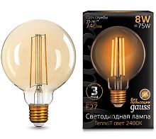 Лампа светодиодная филаментная Ретро Gauss Filament LED G95 220В 8Вт E27 2400К Golden Gauss — купить по цене от 550 ₽ | ПрофБезопасность
