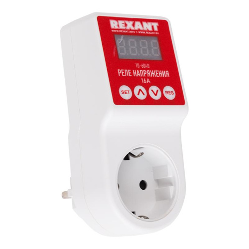 Реле напряжения Rexant «вилка-розетка» c дисплеем 16А УЗИП