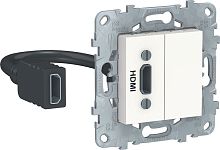 Розетка HDMI без рамки Schneider Electric Unica New 1-м. белый Schneider Electric — купить по цене от 9&nbsp;440 ₽ | ПрофБезопасность