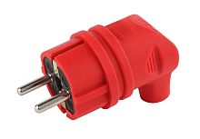 Вилка электрическая с заземлением угловая ЭРА V9-RED-IP44 16А IP44 красный