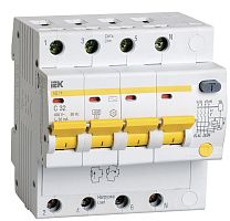 Автомат дифференциального тока АВДТ IEK АД14 4п 32А 30мА 4,5кА C тип AC картинка