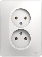 Розетка без заземления Systeme Electric Glossa 1-м. 2 мод. белый