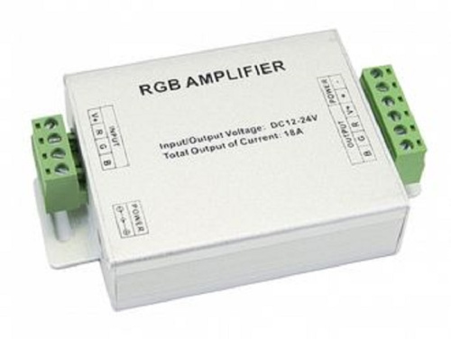 Повторитель усилитель сигнала SW-Group AMP-RGB-18A 12В/24В 6А 216/432Вт IP20 Алюминий  SW-Group — купить по цене от 1&nbsp;200 ₽ | ПрофБезопасность