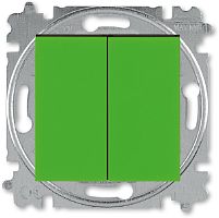Выключатель кнопочный без рамки ABB EPJ Levit 2-кл. зеленый/дымчатый чёрный ABB — купить по цене от 2&nbsp;192 ₽ | ПрофБезопасность