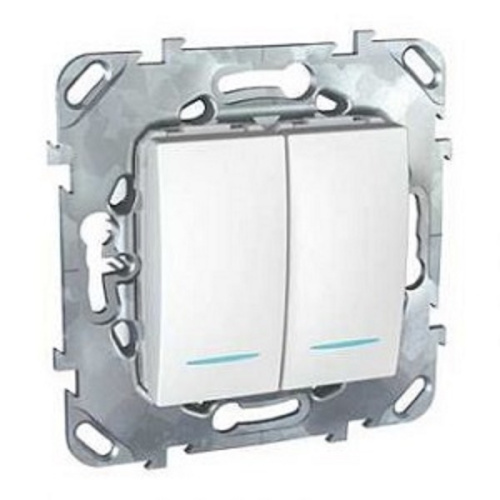 Выключатель с подсветкой без рамки Schneider Electric Unica 2-кл. белый, Schneider Electric, купить, цена, доставка, безопасность фото 2 Выключатель с подсветкой без рамки Schneider Electric Unica 2-кл. белый Schneider Electric — купить по цене от 1 517 ₽ | ПрофБезопасность фото 2