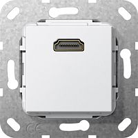 Розетка HDMI без рамки Gira System55 1-м. 16А белый глянец Gira — купить по цене от 11&nbsp;030 ₽ | ПрофБезопасность