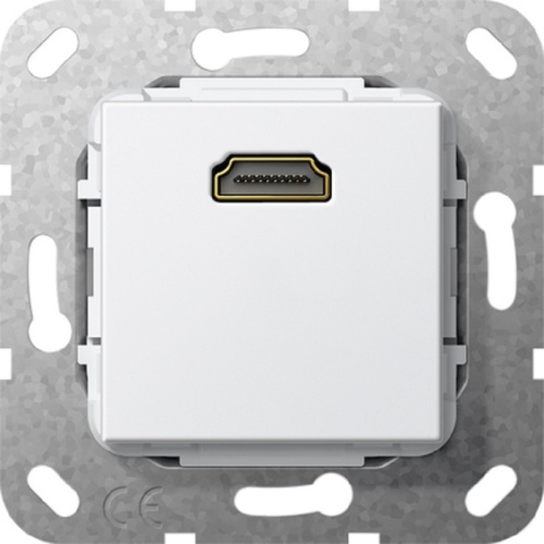 Розетка HDMI без рамки Gira System55 1-м. 16А белый глянец Gira — купить по цене от 11&nbsp;030 ₽ | ПрофБезопасность