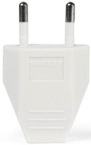 Вилка электрическая без заземления прямая Smartbuy 2,5А белый