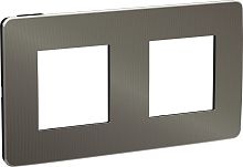 Рамка универсальная Schneider Electric Unica Studio Metal 2-м. никель/антрацит
