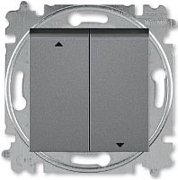 Выключатель жалюзи без фиксации без рамки ABB EPJ Levit 2-кл. сталь/белый
