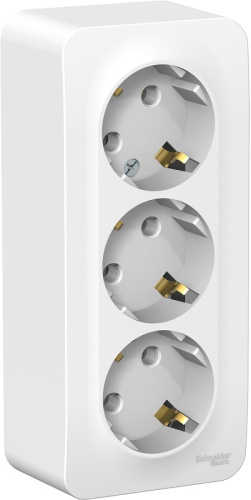 Розетка с заземлением накладная Systeme Electric Blanca 3-м. белый