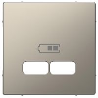 Лицевая панель Schneider Electric Merten D-Life для 2-м. розетки USB никель