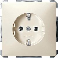 Розетка с заземлением без рамки Schneider Electric Merten Antique 1-м. шторки бежевый