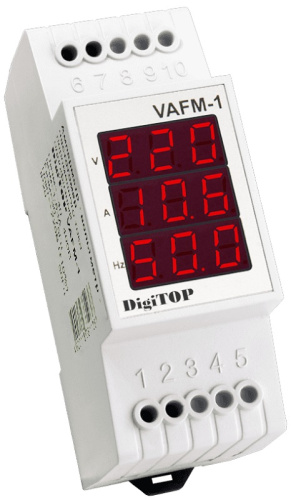 Ампер-вольт-частотомер однофазный цифровой на DIN-рейку DigiTOP VAFM-1 63А 400В, DigiTOP, купить, цена, доставка, безопасность Ампер-вольт-частотомер однофазный цифровой на DIN-рейку DigiTOP VAFM-1 63А 400В DigiTOP — купить по цене от 3 200 ₽ | ПрофБезопасность