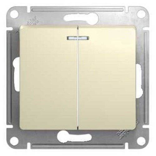 Выключатель с подсветкой без рамки Systeme Electric Glossa 2-кл. бежевый Systeme Electric — купить по цене от 476 ₽ | ПрофБезопасность фото 2