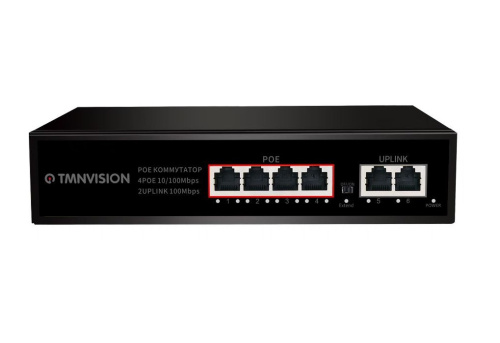 Коммутатор Tmnvision TM-7004E PoE 60Вт TMNVision — купить по цене от 3&nbsp;100 ₽ | ПрофБезопасность