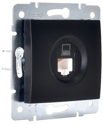 Розетка компьютерная без рамки Lezard Karina 1-м. RJ45 5e черный бархат Lezard — купить по цене от 560 ₽ | ПрофБезопасность
