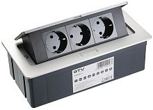 Розетка встраиваемая полуавтоматическая GTV 3-м. 240х120х73мм серый GTV — купить по цене от 5&nbsp;300 ₽ | ПрофБезопасность