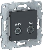 Розетка TV+R+SAT Оконечная без рамки Schneider Electric Unica New 1-м. антрацит Schneider Electric — купить по цене от 3&nbsp;410 ₽ | ПрофБезопасность