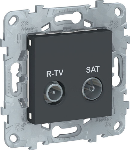 Розетка TV+R+SAT Оконечная без рамки Schneider Electric Unica New 1-м. антрацит Schneider Electric — купить по цене от 3&nbsp;410 ₽ | ПрофБезопасность