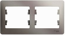 Рамка горизонтальная Systeme Electric Glossa 2-м. платина