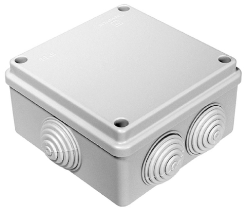 Коробка распределительная HF Промрукав 100х100х50мм (6 сальников) под винт IP55 серый (60шт)