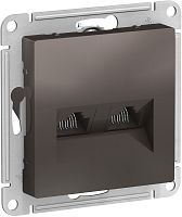Розетка компьютерная без рамки Systeme Electric AtlasDesign 2-м. RJ45+RJ45 5e мокко