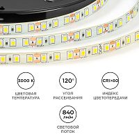 Светодиодная лента 12В Apeyron SMD 2835 120LED 9,6Вт/м 4000К IP65 5м Apeyron — купить по цене от 1&nbsp;500 ₽ | ПрофБезопасность