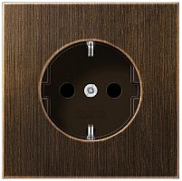 Розетка с заземлением без рамки Jung LS990 metal 1-м. шторки античная латунь Jung — купить по цене от 8&nbsp;108 ₽ | ПрофБезопасность
