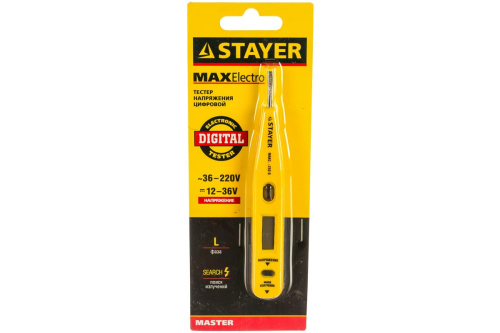 Тестер напряжения 12-220 В STAYER MAXElectro, жидкокристаллический дисплей, 125 мм Stayer — купить по цене от 210 ₽ | ПрофБезопасность