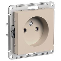 Розетка без заземления без рамки Systeme Electric AtlasDesign 1-м. шторки песочный