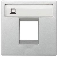Лицевая панель ABB Niessen Zenit для 1-м. 2 мод. розетки RJ45/RJ11 N2218.1 PL серебро