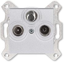 Розетка TV+R+SAT Оконечная без рамки ABB EPJ Levit 1-м. серебро
